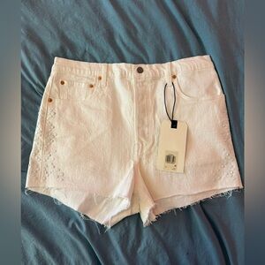 Levi's White Jean Shorts with Studded Detail NWT